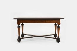 A baroque-style walnut and specimen wood centre table, 19th century,