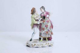 A Chelsea porcelain figural group, late 19th to early 20th century,