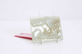 A Chinese carved jade plaque, 20th century,
