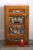 An Oliver Whales 'Win A Chew' arcade penny machine, c.1950s,