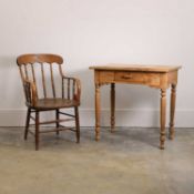 An oak and ash Captain's chair, late 19th century,
