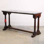 A Spanish mahogany library table, late 19th century,