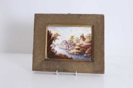 A framed porcelain Derby plaque, early 19th century,