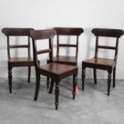 A set of four Regency hall chairs, circa 19th century,