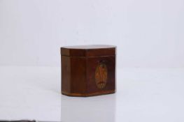 A flame mahogany tea caddy,