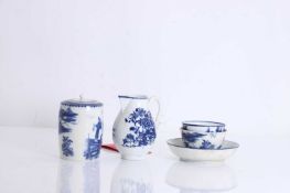 A collection of Caughley blue and white porcelain, circa 1780,