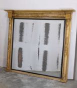 A carved giltwood and gesso overmantel mirror, 19th century,