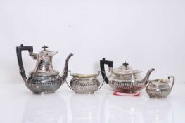 A SIlver four piece coffee and tea service,