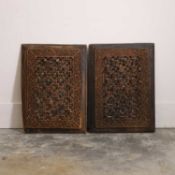 A pair of wooden Chinese panels, early 20th century,