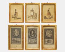 Jacques Barbié (French, 1735–1779), a set of five black and white engravings,