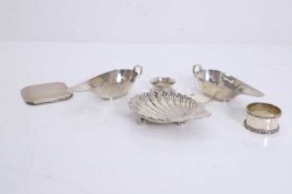 A collection of silver items,