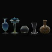 A group of five glass items, late 18th century and later,