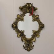 A Victorian gilt-metal mirror, 20th century,