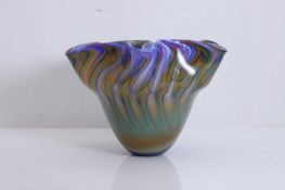 A large Rebecca Morgan glass bowl, 20th century,