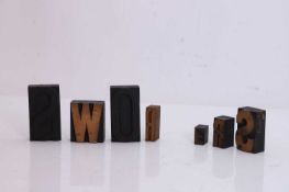 A collection of mixed wood printing letters and numbers, 20th century,