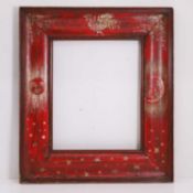 A Spanish red painted wooden frame, 17th / 18th century,
