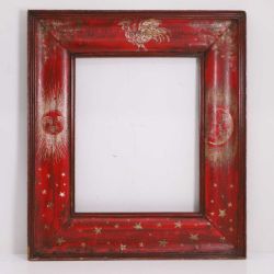A Spanish red painted wooden frame, 17th / 18th century,