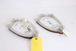 A pair of glass girandole mirrors, 20th century,