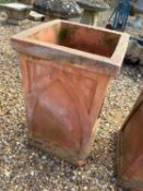 A pair of rectangular terracotta garden planters,