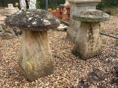Two staddle stones