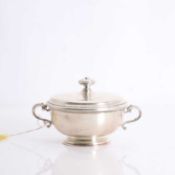 A silver lidded muffin dish,