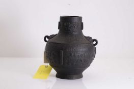 A Japanese bronze vase, 20th century,