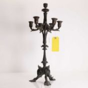 A brass candelabra, late 19th to early 20th century,