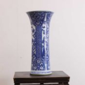 A Chinese blue and white Gu vase, 18th century,