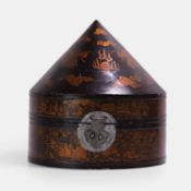 A Chinese Export lacquered hat box, Qing Dynasty. 19th century,
