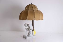 A Vienna porcelain table lamp, late 19th to early 20th century