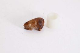 A soapstone model of a horse,