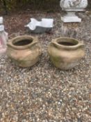 A pair of compton style garden planters, late 20th century,