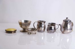A collection of silver items, 20th century,
