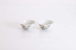 A pair of Chinese famille rose teabowls,