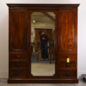 A Victorian mahogany wardrobe, mid 19th century