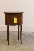 A satinwood and maquetry transitional style petit commode, late 19th / early 20th century,