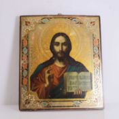 A Russian Icon of Christ Pantocrator, late 19th century,
