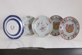 A collection of Chinese export porcelain plates, 18th century,