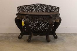 An Anglo-Indian hardwood hall table, late 19th to early 20th century,