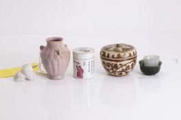 A Thai Sawankhalok pottery container and cover, circa 14th/15th century,