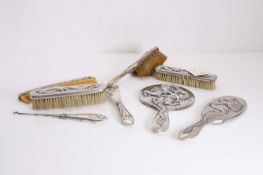 A Chinese export silver dressing table set, late 19th/early 20th century,