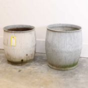 Two galvanised 'Dolly' tubs, 20th century,