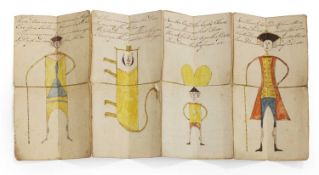 Chapbooks, Etc: 1- 17th. Century Hand drawn and hand coloured