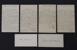 Danish Poets- Autograph Letters Signed: 1- Ploug, Carl (1813-1894): Four ALS, 1883-86,