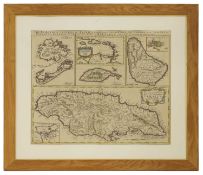 Philip Lea: The Principall Islands in America belonging to the English Empire.