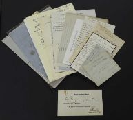 Lina Frølich, etc. Collection of Autograph Letters Signed, Etc.