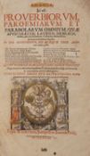 Erasmus (Desiderius): Adagia, id est proverbiorum paroemiarum et parabolarum omnium,