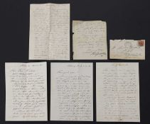 Grundtvig, Svend Hersleb (1824-1883): Danish painter & sculptor- FIVE ALS Signed: