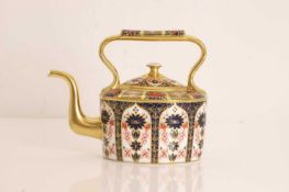A Royal Crown Derby Imari palette porcelain teapot kettle, 20th century,