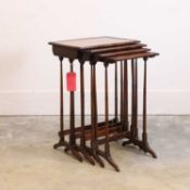 A quartetto of rosewood and brass strung tables, 19th century,